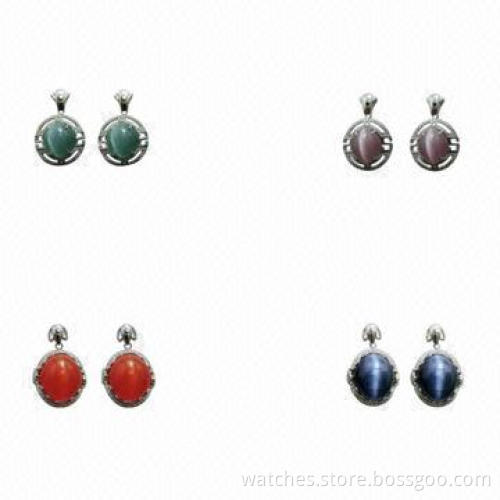 2014 Fashion Silver Stone Earring, OE/ODM Orders Welcomed, Fine Unique Prom Jewelry for Women